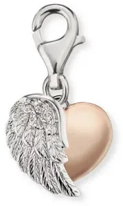 Engelsrufer Pendente in argento bicolore per bracciale Cuore con ala ERC-HEARTWINGBI