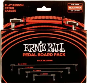 Ernie Ball Flat Ribbon Patch Cables Pedalboard Rosso 15 cm-30 cm-60 cm-7,5 cm Angolo - Angolo