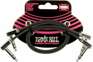 Ernie Ball Flat Ribbon Stereo Patch Cable Nero 30 cm Angolo - Angolo