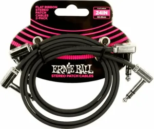 Ernie Ball Flat Ribbon Stereo Patch Cable Nero 60 cm Angolo - Angolo #2601891