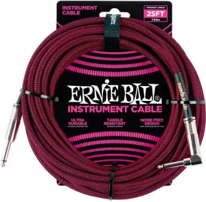 Ernie Ball P06062 Nero-Rosso 7,5 m Dritto - Angolo