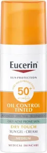 Eucerin Crema gel viso protettiva tonificante e opacizzante SPF 50+ Sun (Oil Control Tinted Sun Gel-Cream) 50 ml Light