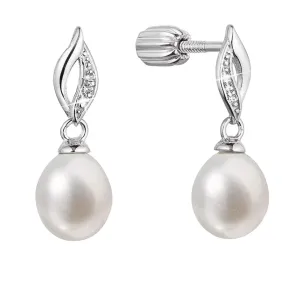 Evolution Group Bellissimi orecchini in argento con autentica perla d’acqua dolce 21104.1B