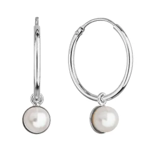 Evolution Group Eleganti cerchi in argento con perle di fiume 21065.1