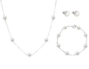 Evolution Group ElegantParure di gioielli in argento con perle Pavo 21004.1, 22015.1, 23008.1 (collana, bracciale, orecchini) scontata