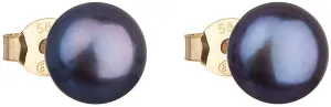 Evolution Group Orecchini a bottone in oro con vere perle Pavona 921042.3 peacock