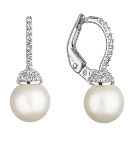 Evolution Group Scintillanti orecchini pendenti con perle vere in oro bianco 81P00022