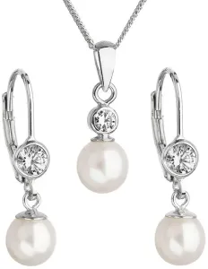 Evolution Group Parure di perle con cristalli Pavo 29006.1 bianco