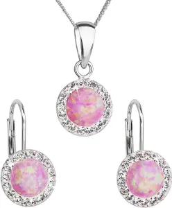 Evolution Group Scintillante parure di gioielli con cristalli Preciosa 39160.1 & light rose s.opal (orecchini, catena, pendente)