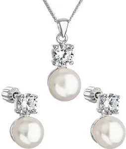 Evolution Group Set di gioielli con perle e zirconi Pavona 29002.1 AAA bianco (orecchini, collana, pendente)