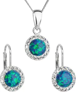 Evolution Group Set di gioielli scintillanti con cristalli Preciosa 39160.1 & green s.opal (orecchini, catena, pendente)