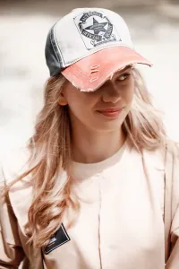 Fashionable cap with graphite and orange visor