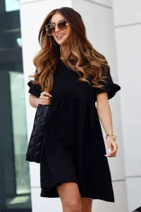 Black oversize dress with short sleeves