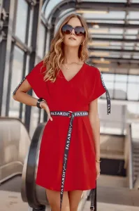 Waist dress with red belt #1440558
