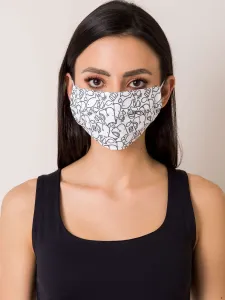 Black and white protective mask with print #1244007