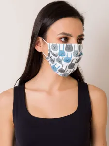 White cotton protective mask with print #1275821