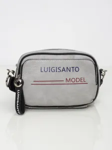 Small gray handbag made of artificial leather