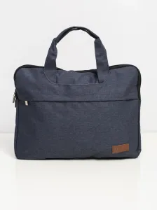 Fabric laptop bag in dark blue