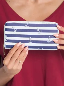 Women's dark blue and white wallet