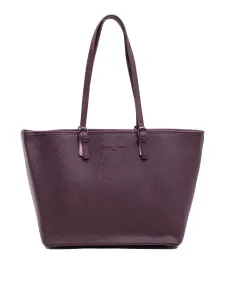 Burgundy city bag made of eco-leather