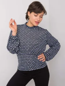 Black and blue blouse with patterns Abrian RUE PARIS #1302562