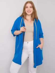 Dark blue women's plus size sweatshirt with zip closure