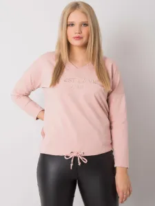 Dusty pink oversized lady's blouse with inscription