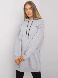 Grey melange women's hoodie #1311879