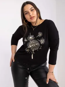 Larger black blouse with Agathe print
