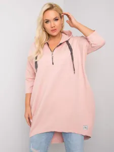 Light pink women's sweatshirt plus size