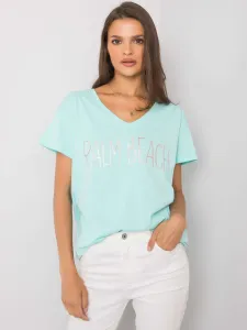 Mint T-shirt with V-neck #1948728