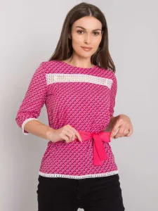 Pink blouse with colorful patterns #1240699