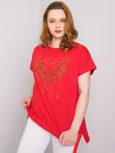 Red loose blouse plus sizes