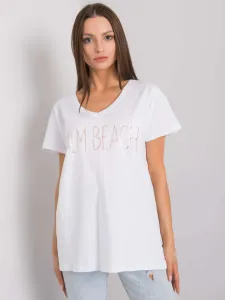 White T-shirt with V-neck #1326556
