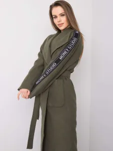 Khaki lady's coat with belt