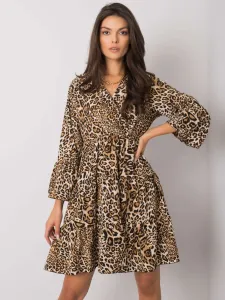Beige and black dress with leopard pattern from Malaya