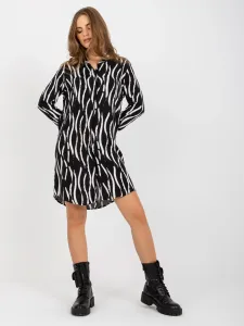 Black and white viscose dress from RUE PARIS