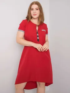 Larger red cotton dress
