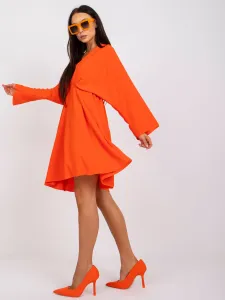 Light orange dress of one size with loose sleeves #1599236