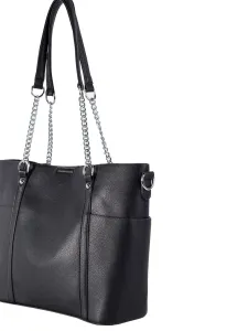 Black city shoulder bag with a vanity case