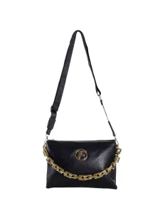 Black messenger bag with chain