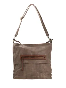 Dark beige women's handbag with pockets