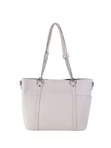 Grey spacious shoulder bag with chain #1937925
