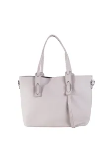 Grey spacious shoulder bag with cosmetic case #1937448