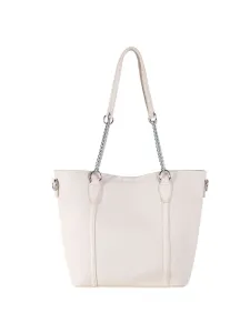 Light beige spacious shoulder bag with cosmetic case #1936117