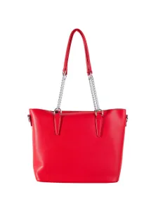 Red shoulder bag in urban style