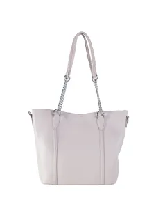 Grey spacious shoulder bag with chain #1623197