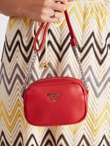Small red handbag with strap