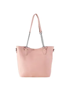 Spacious pink shoulder bag with chain #1937858