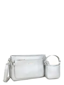 Women's silver bag made of ecological leather LUIGISANTO